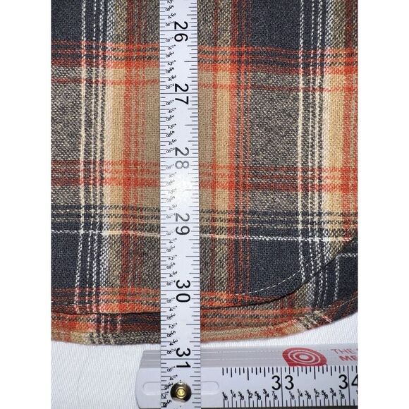 Vintage Pendleton Men's M/L 15 1/2 42" Chest Plaid Shirt Red Tan Gray Wool EUC - Picture 8 of 13
